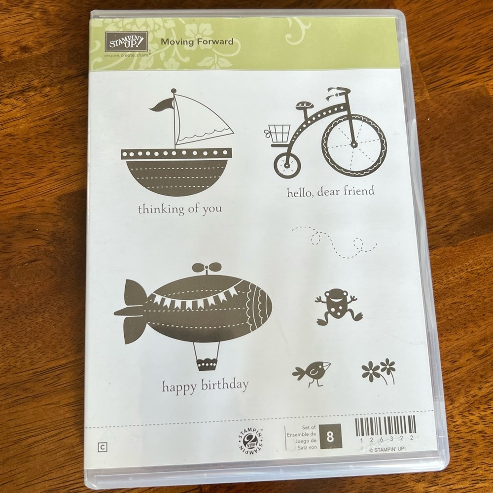 Stampin Up! Moving Forward set of 8 clear mount stamp set-New